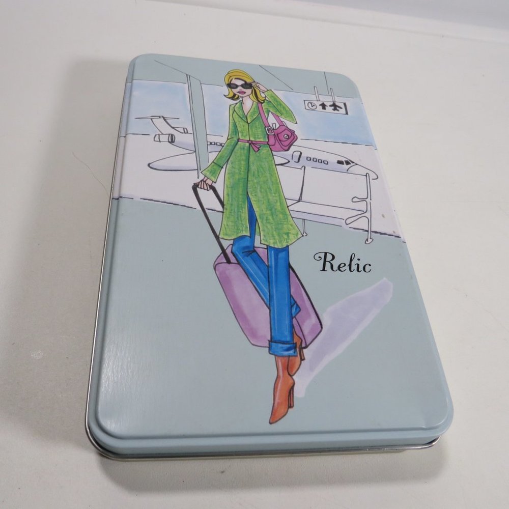 Relic Lady at Airport metal tin Easy to open